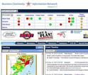 screenshot of a web-based system for tracking the status of critical services during a disaster.