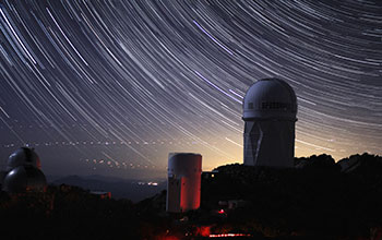 Star trails over the Mayall Telescope at Kitt Peak