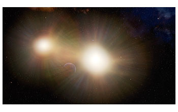 Planet partially hidden in glare of host star and nearby companion star
