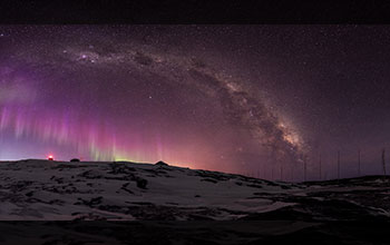 Milky Way in winter night sky near McMurdo Station