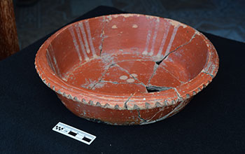 Nearly intact dish from ancient Mayan burial site