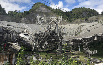 Damage to the 305-meter telescope at Arecibo Observatory