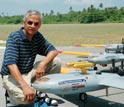 V. Ramanathan, chief scientist of CAPMEX, with several AUAVs that will fly above Korea.