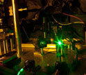 Photo of the optical table in Marko Loncar's laboratory at Harvard University.