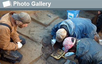 Photo of excavation site and the words Photo Gallery.