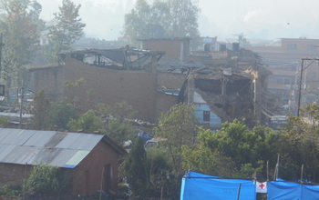 Nepal houses damaged by earthquake