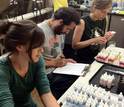 Marine ecologists study ocean water chemistry the lab.