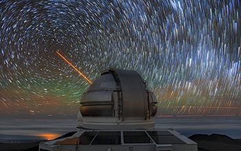 Testing laser on Gemini North Telescope