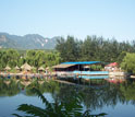 Photo of a resort north of Beijing, China, and surrounding hills which were source of shale samples.