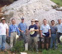 Photo of scientists who are collecting shale samples in China.