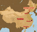 Map showing the location of the fossil site northeast of Beijing, China.
