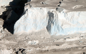 The Thwaites Ice Shelf edge as seen from a NASA Operation IceBridge aircraft in 2012.
