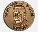 Photo of the commemorative bronze medal awarded to the Vannevar Bush Award recipient