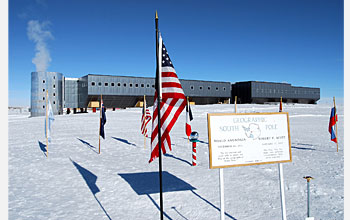 Photo of the new South Pole station