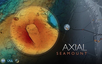 Axial Seamount, located on the Juan de Fuca Ridge in the Northeast Pacific Ocean, erupted in 2015.