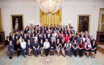 Photo of President Obama with PAEMST recipients.