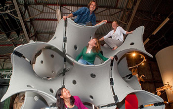 The Gyroid Climber, a mathematical playground climber at the Exploratorium in San Francisco