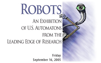 Poster highlighting the NSF Robotics Exhibition