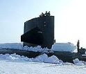 The USS Hawkbill at Scientific Ice Expedition '98 after breaking through the ice