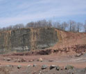 Mud stones and rocks in a basin near Newark, N.J.