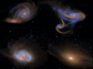 two spiral galaxies merging