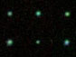 a montage of the six Green Pea galaxies