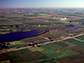 aerial view of a small lake near the city of Clear Lake, Iowa