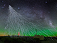 a high-energy cosmic ray enters the atmosphere, causing a shower of particles