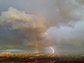 rainbow and lightning over Canyonlands