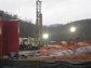 spill site from oil and gas wastewater in WV