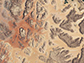 satellite image of the Wadi Rum desert and irrigated farmland in Jordan